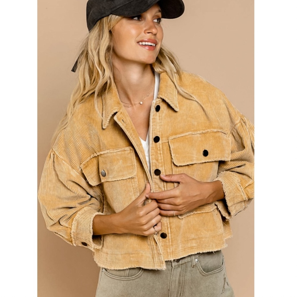 🎉HP🤍 Maisie Vintage Style Cropped Corduroy Jacket NWT - Picture 3 of 13
